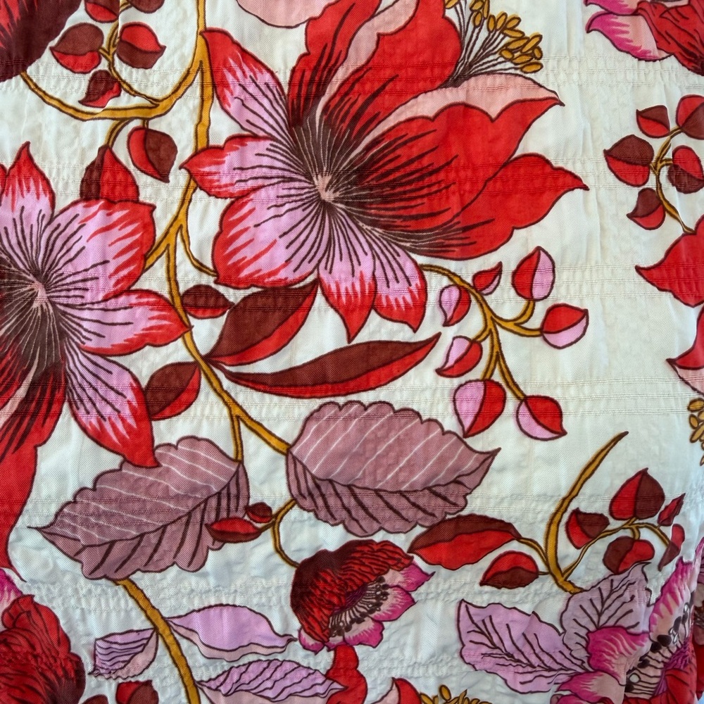 Zara Red and Pink Floral Tiered Mini Dress - Picture 6 of 6